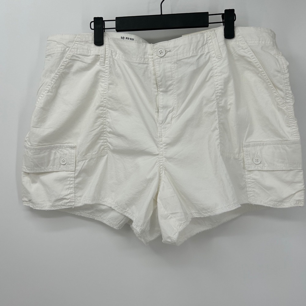 Ana A New Approach Womens White Mid-Rise Shortie Cargo Shorts Size 18 NWT